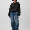 Oversized polosweatshirt voor volwassenen van zwaar fleece