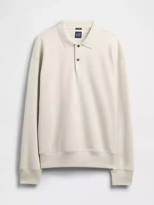 Oversized polosweatshirt voor volwassenen van zwaar fleece