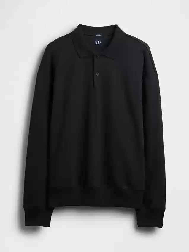 Oversized polosweatshirt voor volwassenen van zwaar fleece