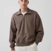 Oversized pullover met kwartrits voor volwassenen