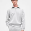 Oversized pullover met kwartrits voor volwassenen