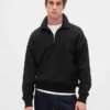 Oversized pullover met kwartrits voor volwassenen