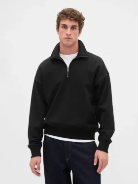 Oversized pullover met kwartrits voor volwassenen