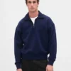 Oversized pullover met kwartrits voor volwassenen