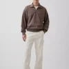 Oversized pullover met kwartrits voor volwassenen