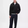 Oversized pullover met kwartrits voor volwassenen