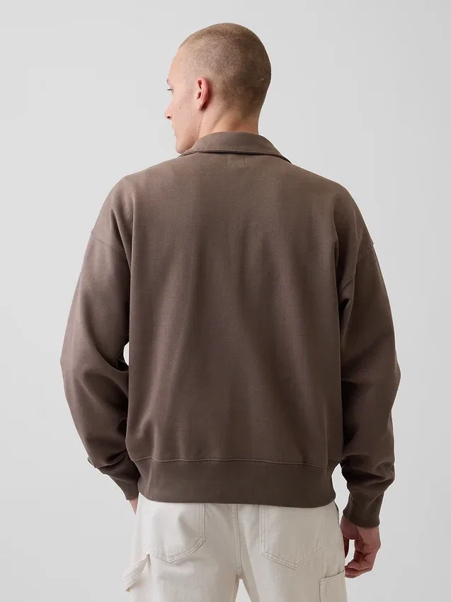 Oversized pullover met kwartrits voor volwassenen