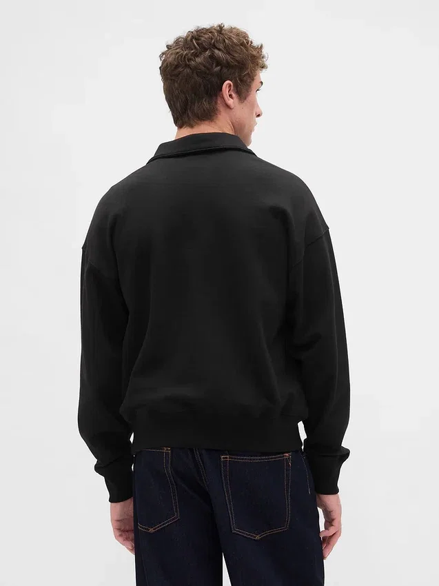 Oversized pullover met kwartrits voor volwassenen