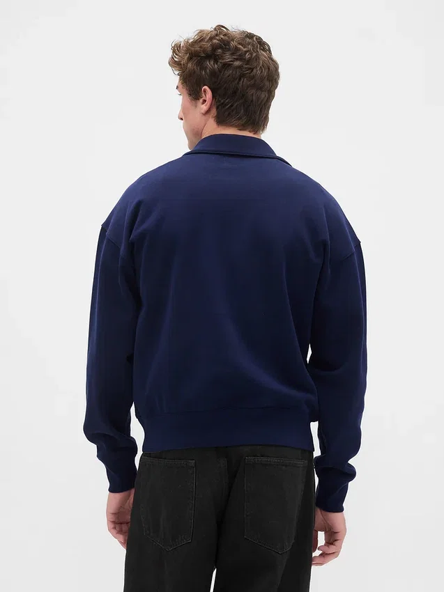 Oversized pullover met kwartrits voor volwassenen