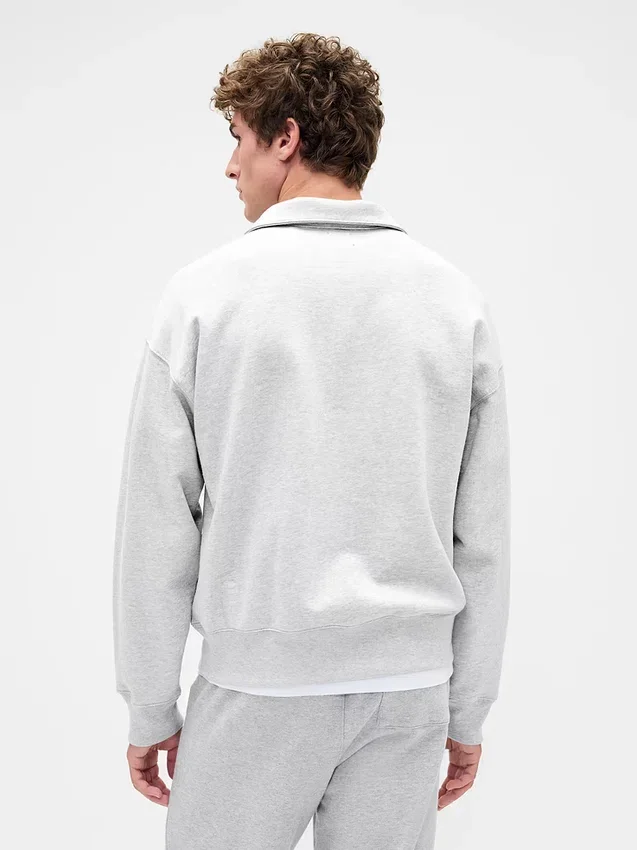 Oversized pullover met kwartrits voor volwassenen