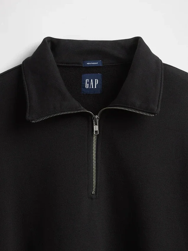 Oversized pullover met kwartrits voor volwassenen