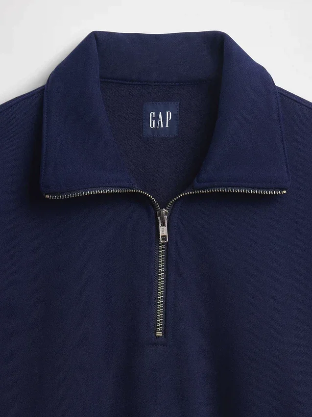 Oversized pullover met kwartrits voor volwassenen