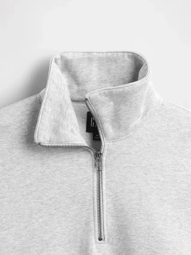 Oversized pullover met kwartrits voor volwassenen
