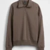 Oversized pullover met kwartrits voor volwassenen