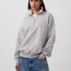 Oversized pullover met kwartrits voor volwassenen