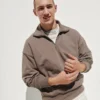 Oversized pullover met kwartrits voor volwassenen