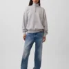Oversized pullover met kwartrits voor volwassenen