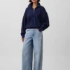 Oversized pullover met kwartrits voor volwassenen