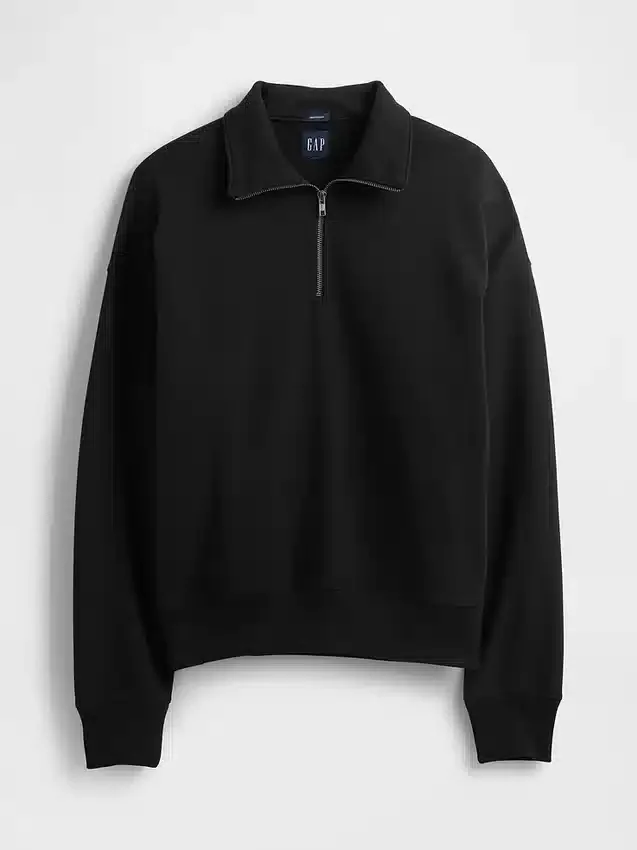 Oversized pullover met kwartrits voor volwassenen
