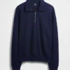 Oversized pullover met kwartrits voor volwassenen
