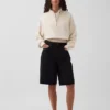Oversized pullover van gestructureerd katoen met halve rits