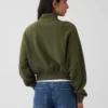 Oversized pullover van gestructureerd katoen met halve rits