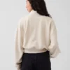 Oversized pullover van gestructureerd katoen met halve rits