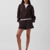 Oversized pullover van gestructureerd katoen met halve rits