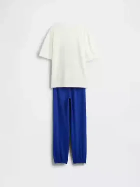 Oversized pyjama-joggerset voor kinderen met Superman-motief, gemaakt van gerecycled materiaal