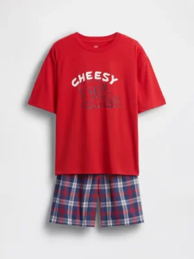 Oversized pyjama-set met korte broeken voor kinderen van gerecycled materiaal