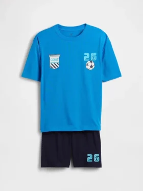 Oversized pyjama-set met korte broeken voor kinderen van gerecycled materiaal