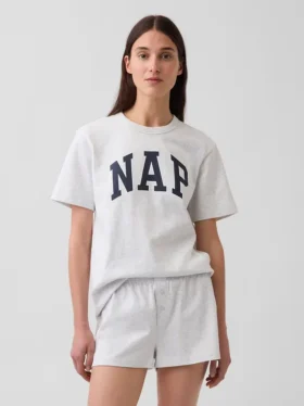 Oversized pyjamashirt met Nap-logo