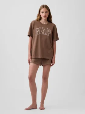 Oversized pyjamashirt met Nap-logo