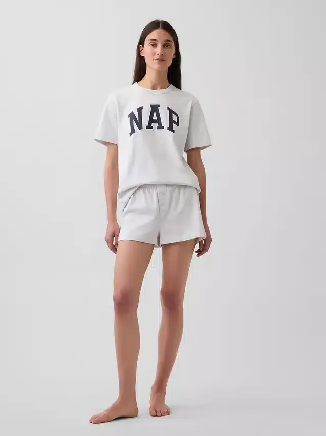 Oversized pyjamashirt met Nap-logo