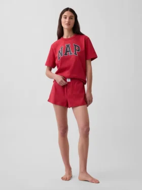 Oversized pyjamashirt met Nap-logo