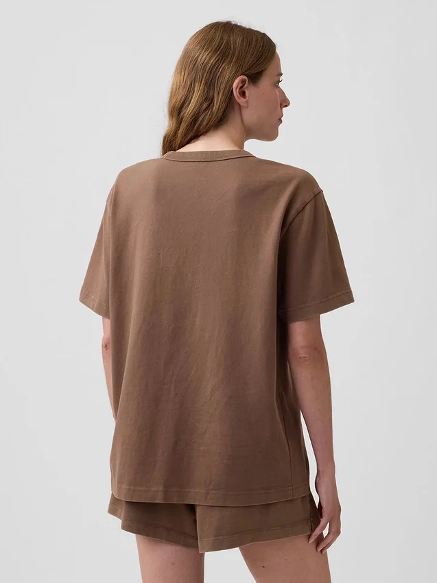 Oversized pyjamashirt met Nap-logo
