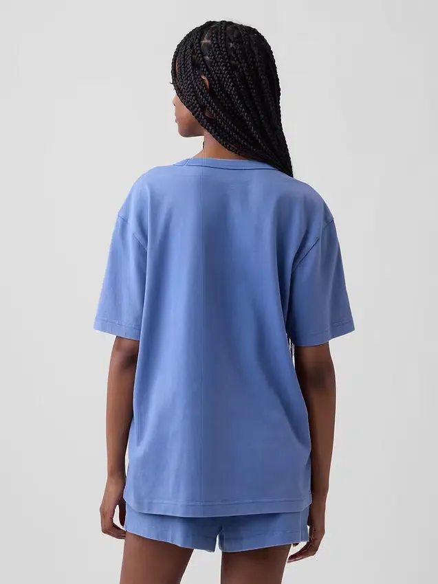 Oversized pyjamashirt met Nap-logo
