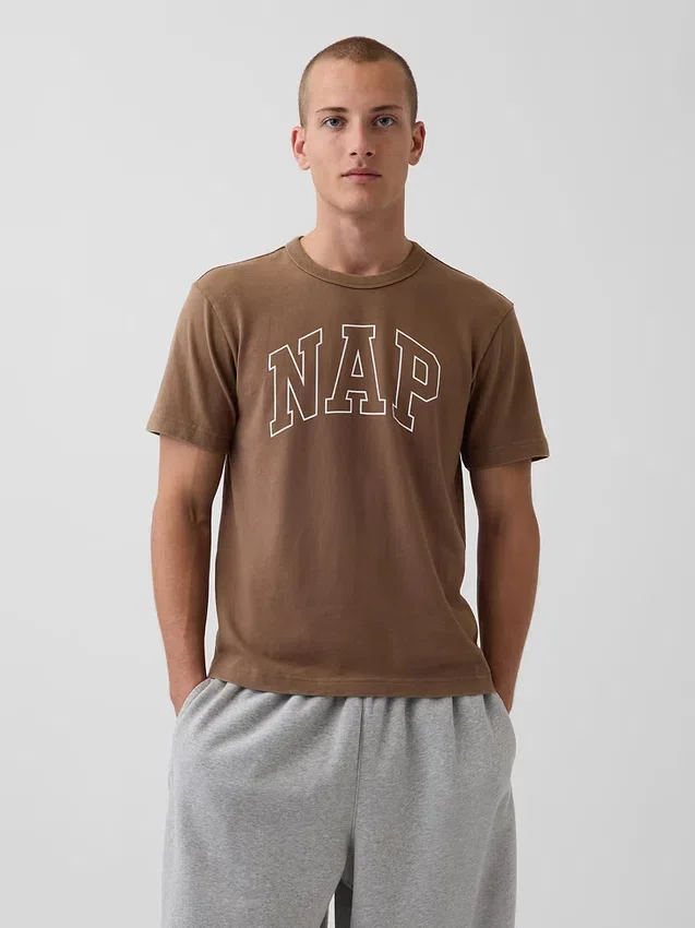 Oversized pyjamashirt met Nap-logo