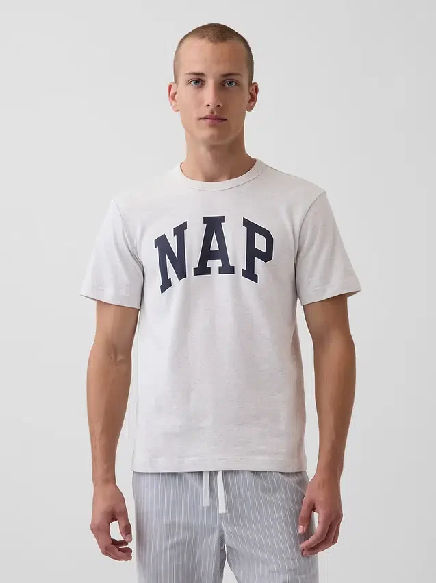 Oversized pyjamashirt met Nap-logo