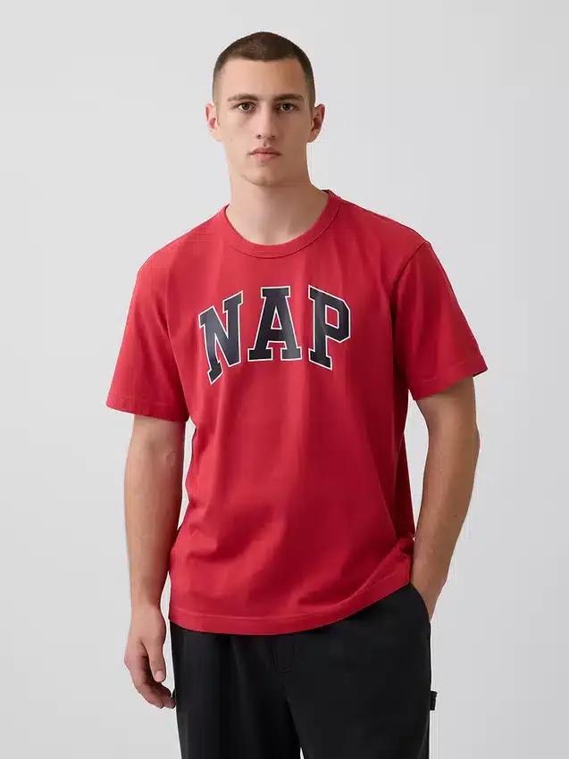 Oversized pyjamashirt met Nap-logo