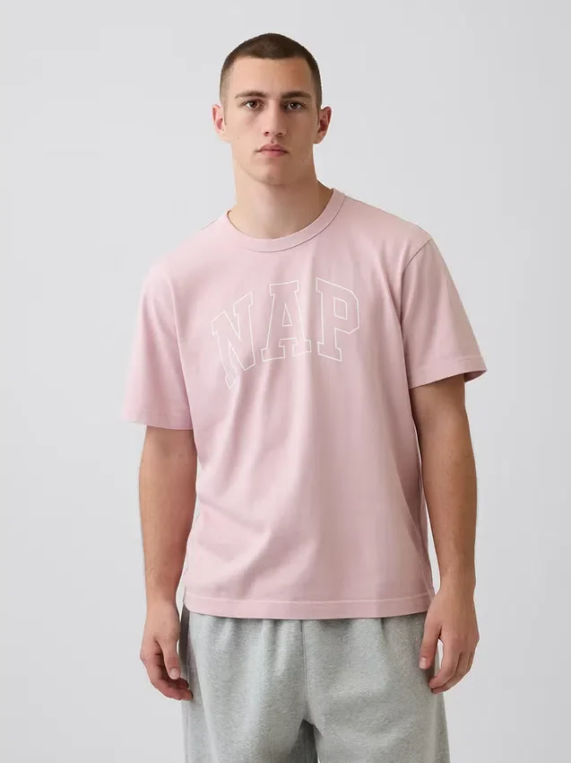 Oversized pyjamashirt met Nap-logo
