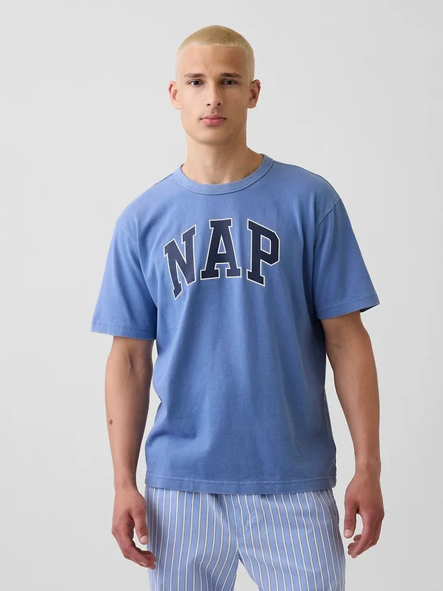 Oversized pyjamashirt met Nap-logo