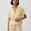 Oversized pyjamashirt van gekreukte gaasstof