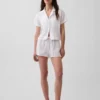 Oversized pyjamashirt van gekreukte gaasstof