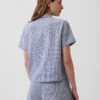 Oversized pyjamashirt van gekreukte gaasstof