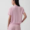 Oversized pyjamashirt van gekreukte gaasstof