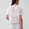 Oversized pyjamashirt van gekreukte gaasstof
