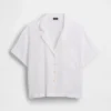 Oversized pyjamashirt van gekreukte gaasstof