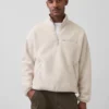 Oversized Sherpa-trui met halve rits