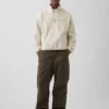 Oversized Sherpa-trui met halve rits